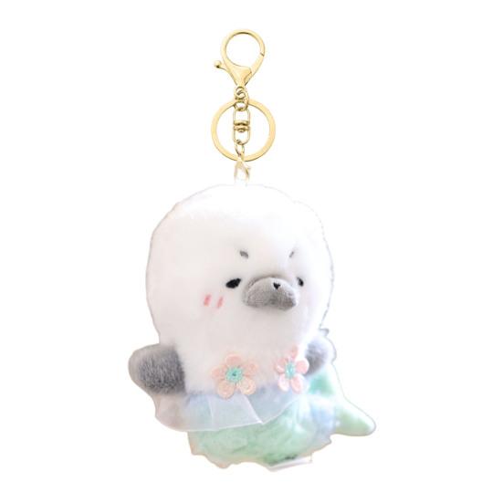 Cute Dress Up Seal Plush Keychain Small Stuffed Animal Otter Pendant for Bag Backpack