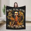 Tung Tung Tung Sahur Blankets Fleece Summer Air Conditioning Italian Brainrot Breathable Super Soft Throw Blankets Rug Piece