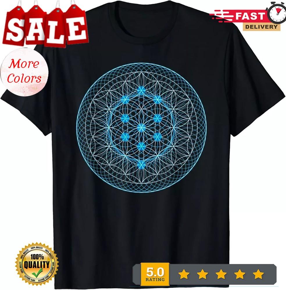 2025/NEW LIMITED Sacred Geometry Flower Of Life With Kabbalah Tree T-Shirt S-3XL Unisex T-Shirt