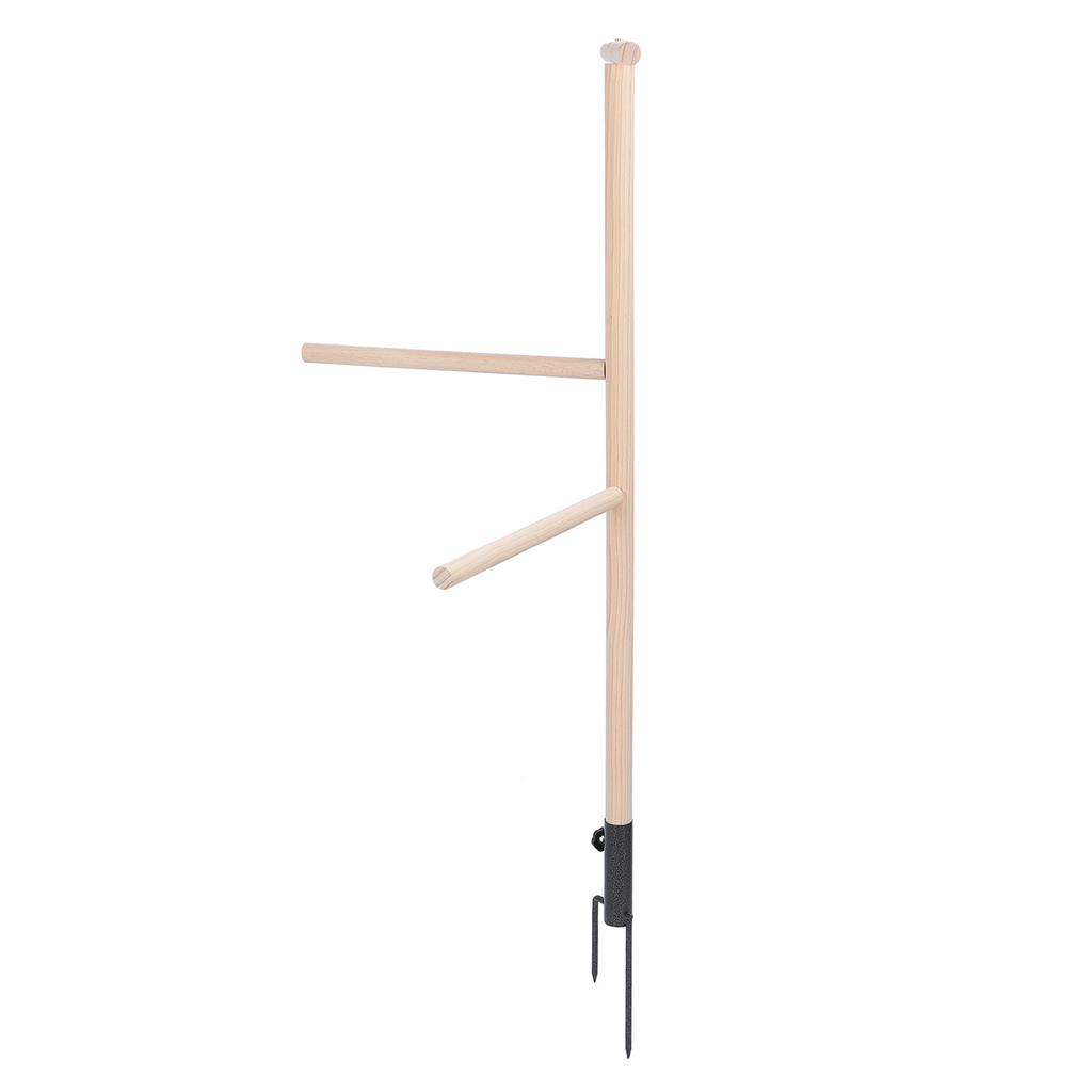 Chicken Perch Toy for Coop Wooden Chicken Roost Stand with Iron Ground Plug Chicken Coop