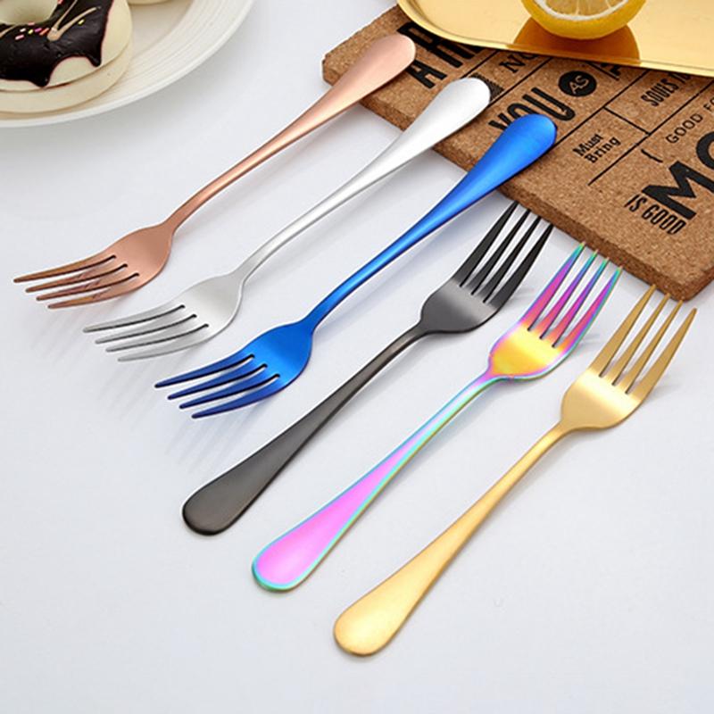 5 Pieces Tableware Sets Stainless Steel Cutlery Spoon Fork Knife Set Gold Cutlery Rainbow Dinnerware Set