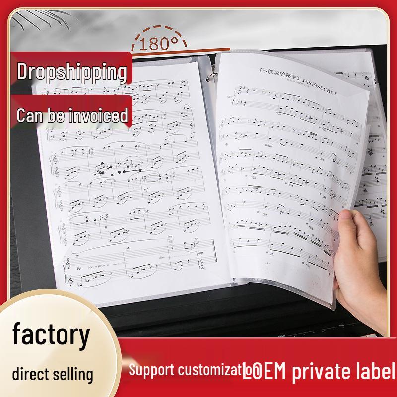 Adjustable A4 Expandable Non-Reflective Music Stand with Piano Sheet Music Clip Booklet.