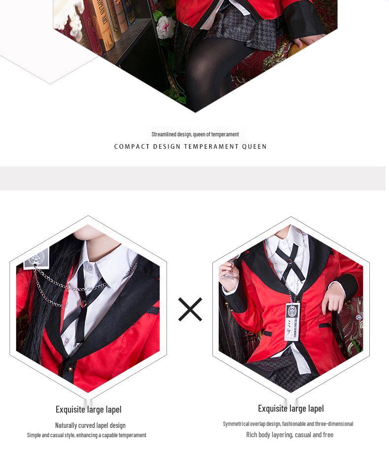 Anime Kakegurui Yumeko Jabami Girls School Uniform Cosplay Costume