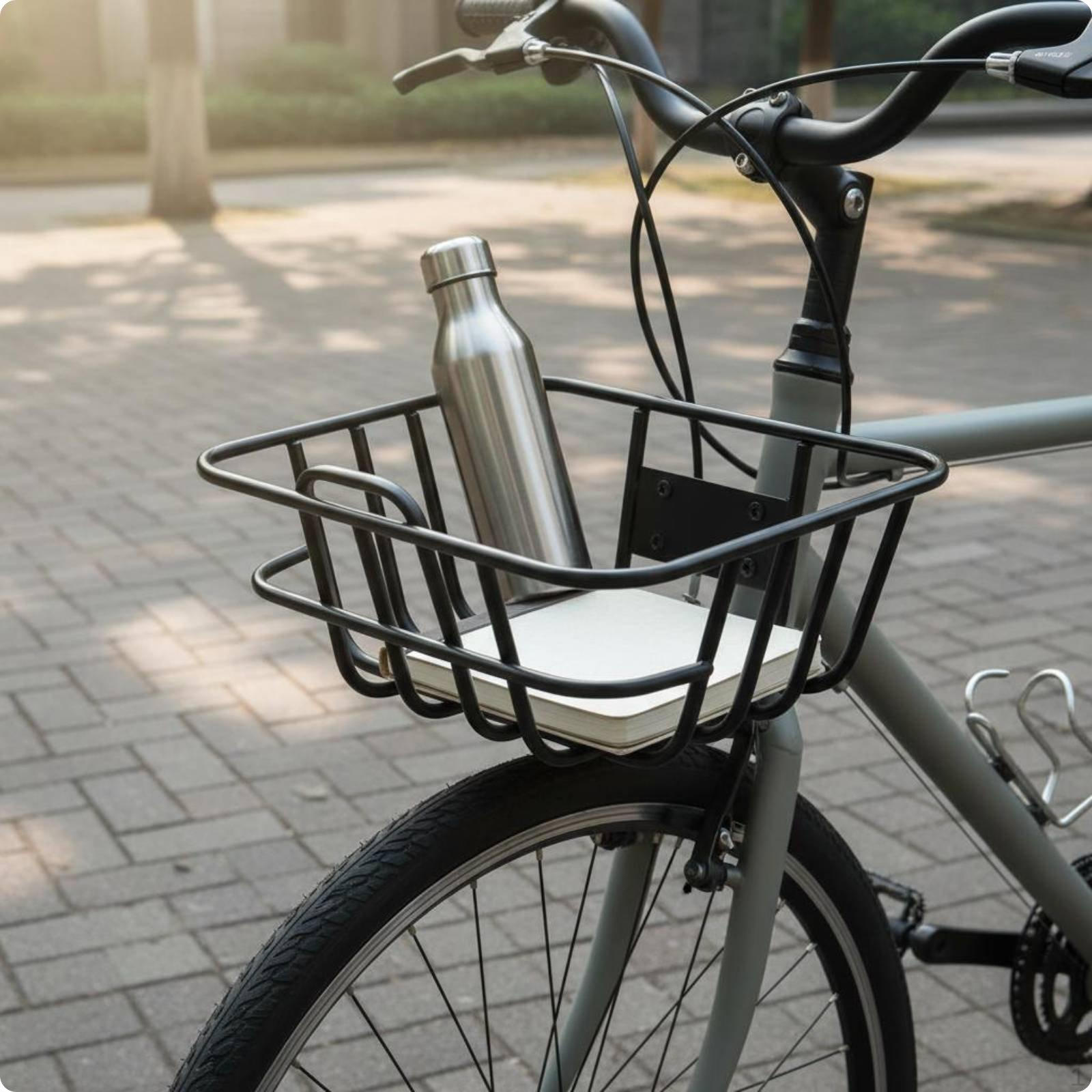 Metal Wire Bike Basket Easy to Install Front Large Capacity for Students, Shopping,