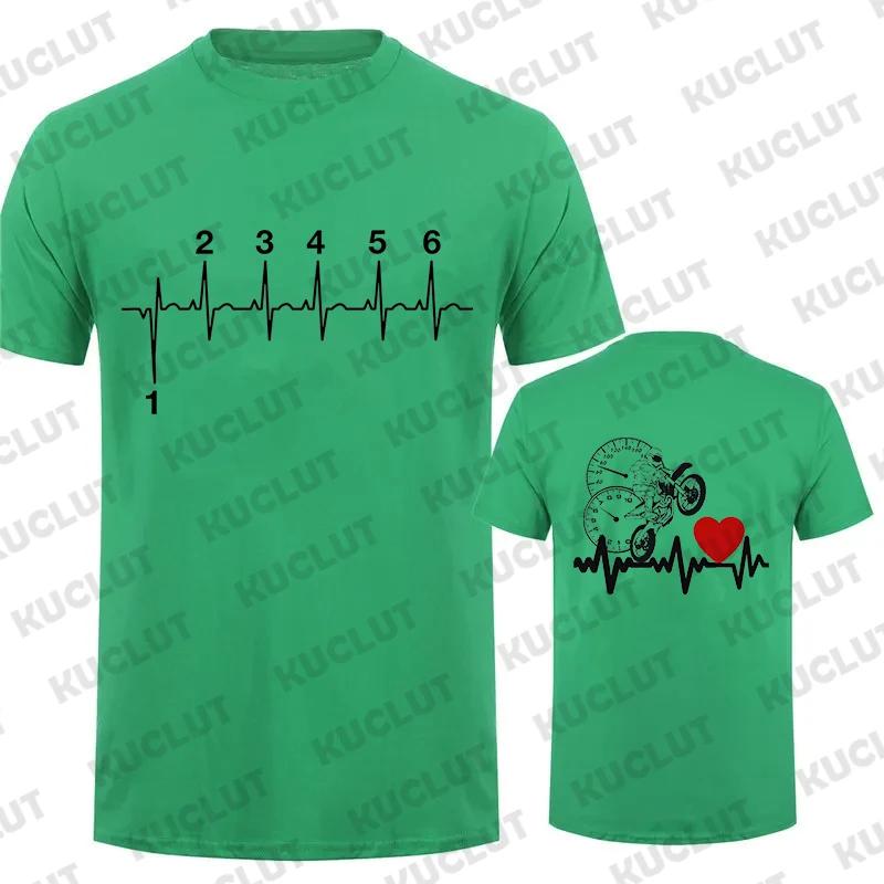 1N23456 Motorcycle Heartbeat Gear Shift Print T Shirt Motorbike Tee Print Race T-Shirt Autocycle Motorbike Speedometer T Shirt