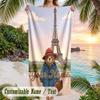 Paddington Beach Towel, Personalized Custom Text, Quick Dry Soft Large Towel For Swimming Pool Travel