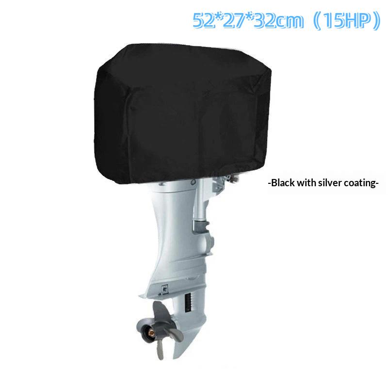 15-250HP Boat Outboard Motor Cover 210D Durable Waterproof Fabric Full Engine Protector Anti-Scratch for Marine Storage 15HP