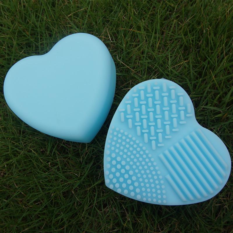 Heart Silicone Make Up Brush Cleaner Wash Scrubber Board Cosmetic Pad Clean