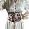 Gothic Painting Pattern Lift Up Female Waist Corset Wide Nylon Belt Women Trendy Slimming Waistband Adjustable Corsets