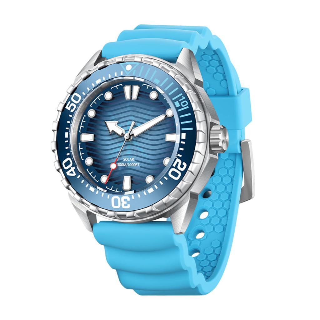 Solární quartzové potápěčské hodinky s noční luminiscencí 300M vodotěsné silikonový řemínek pro muže ženy