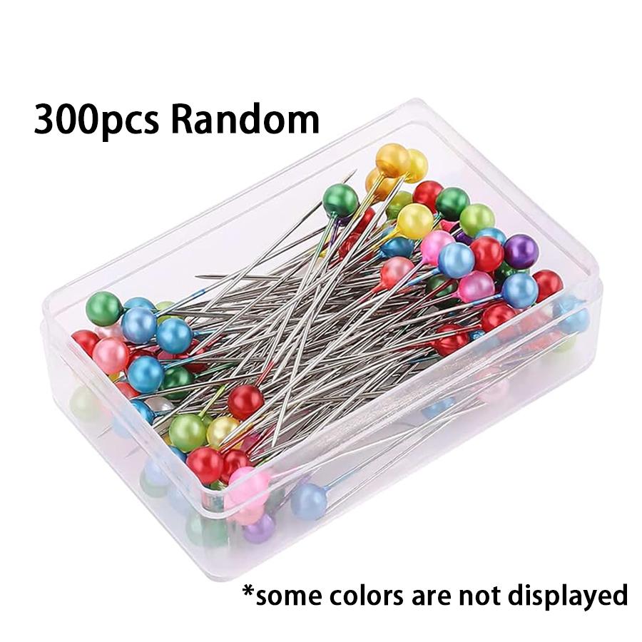 100/300pcs Boxed Pearlescent Pin Plastic Round Headed Positioning Pin Handmade Sewing Tool for CLothes Patchwork Quilling XJM