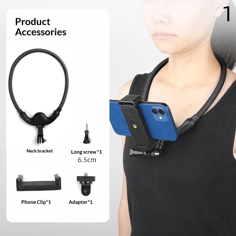 New Neck Mount Phone Clip 360° Rotation Phone Holder For Phone Accessories Quick Release Hands Free Accessories