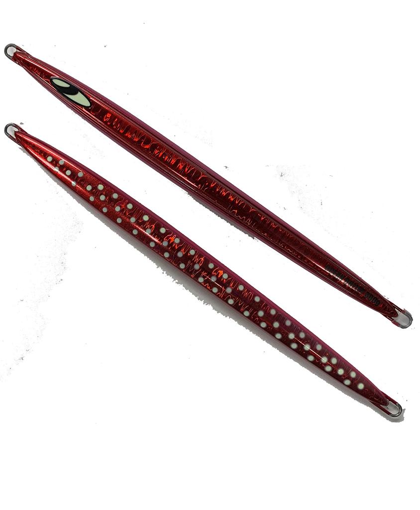 ARMS OCEAN-BULLET 300g #08 Red Dot Glow Ocean Bullet Arms Metal Jig