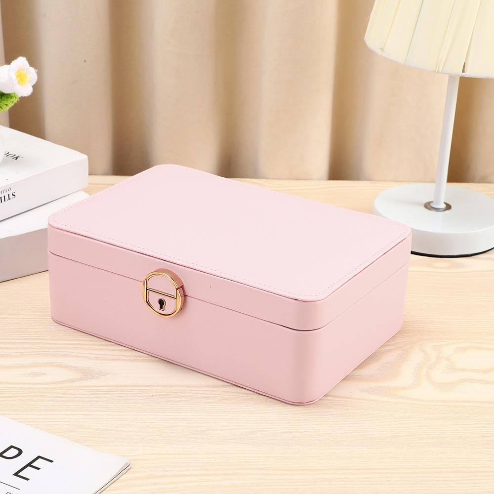 

Large Jewelry Box Women Double-Layer Jewelry Box with Lock - Exquisite Anti-Tarnish Storage for Necklaces, Rings & Accessories