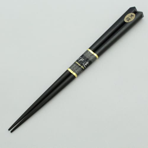 Ishida Wakasa Lacquer Chopsticks, Ebony, Nagamasa Design, Made In Japan, Lacquered, Men's, Thick, 23.5cm, 167437