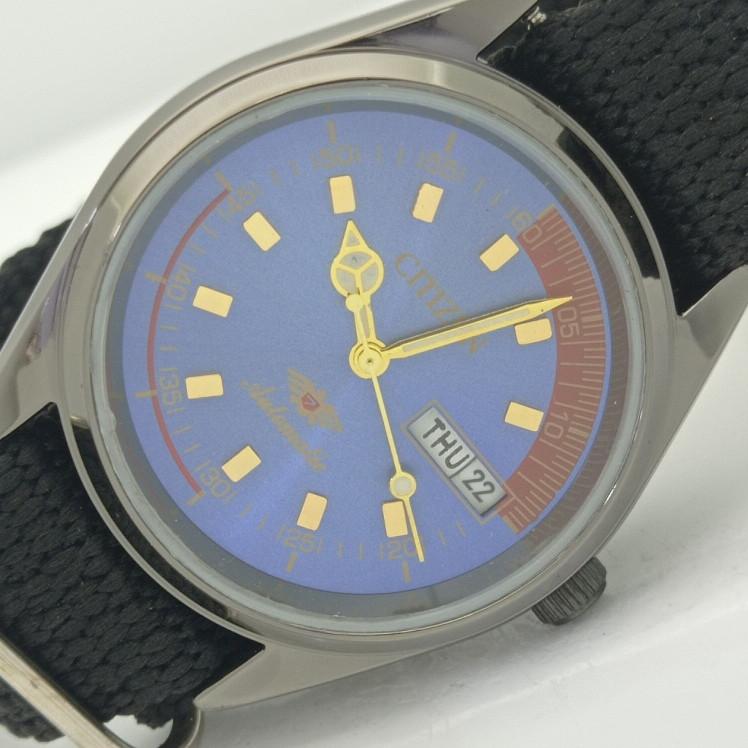

REFURBISHED CITIZEN AUTOMATIC 8200 JAPAN MENS BLUE DIAL WATCH 010-a415152-2 Sku010-a415152
