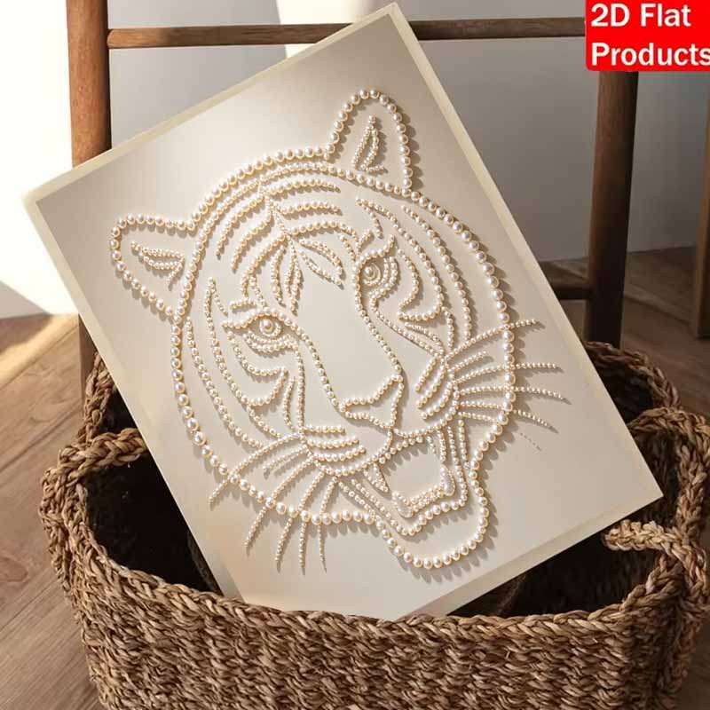 5D DIY Pearl Diamond Painting Kit Majestic Tiger Full Drill Embroidery Mosaic Art Home Wall Decor Gift