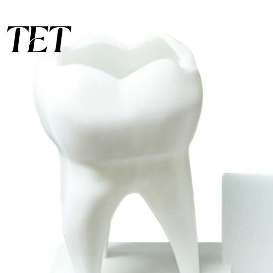 Dentist Office Supplies 3D Printed Tooth Pen Holder with Business Card Holder, 2 In 1 Personalized Gift Teeth Shape Desk Organizer, Desktop