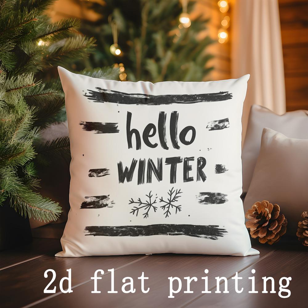 Kissenbezug mit weihnachtlichem und winterlichem Muster für Sofa, Schlafzimmer oder Auto