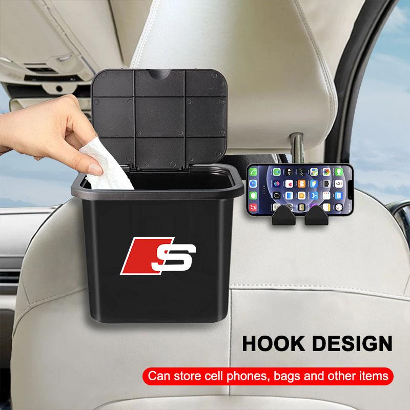 1Pcs Car Hanging Trash Bin Seat Back Storage Box Phone Holder Hook For Audi C7 C6 C5 B5 B6 B7 B8 B9 D3 Q3 Q5 Q7 TT A1 A3 A4 A5 A6 A7