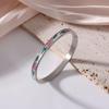 18K Electroplated Women's Retro Enamel Drip Oil Titanium Steel Bracelet, 6mm