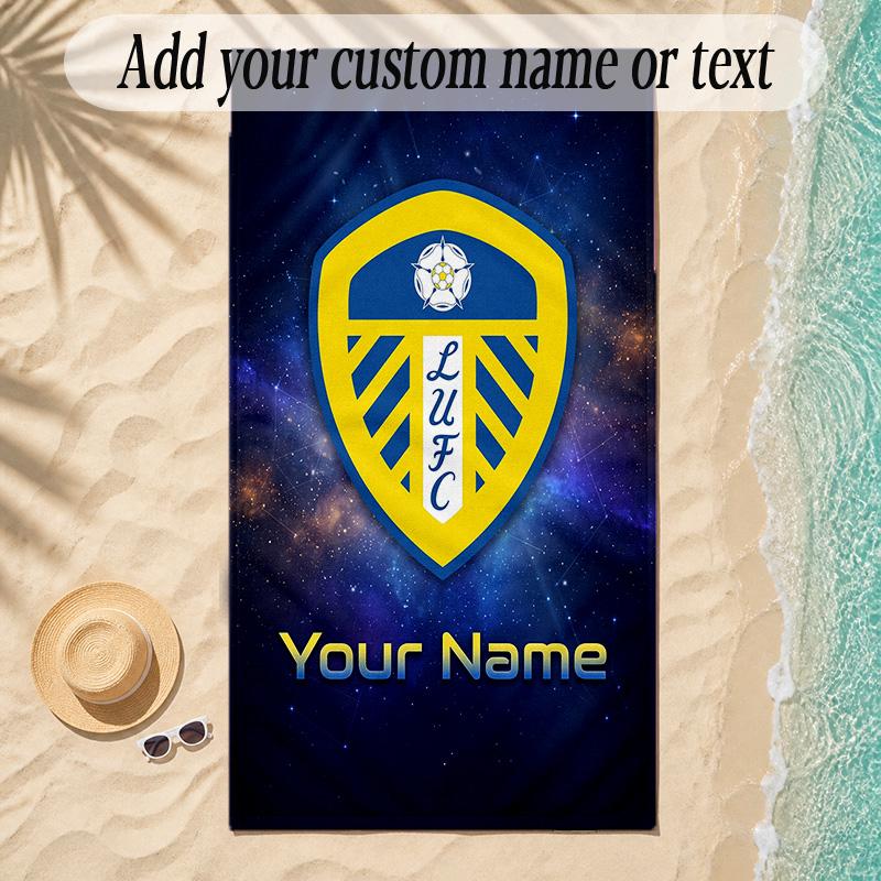 Beach TowelLeeds United Custom Name Text Personalized Soft Towel for Beach Pool Indoor Home Decor Gift