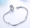 Handmade 925 Silver Heart Charm Bracelet Adjustable 16-23cm for Women Men DIY Jewelry Gift