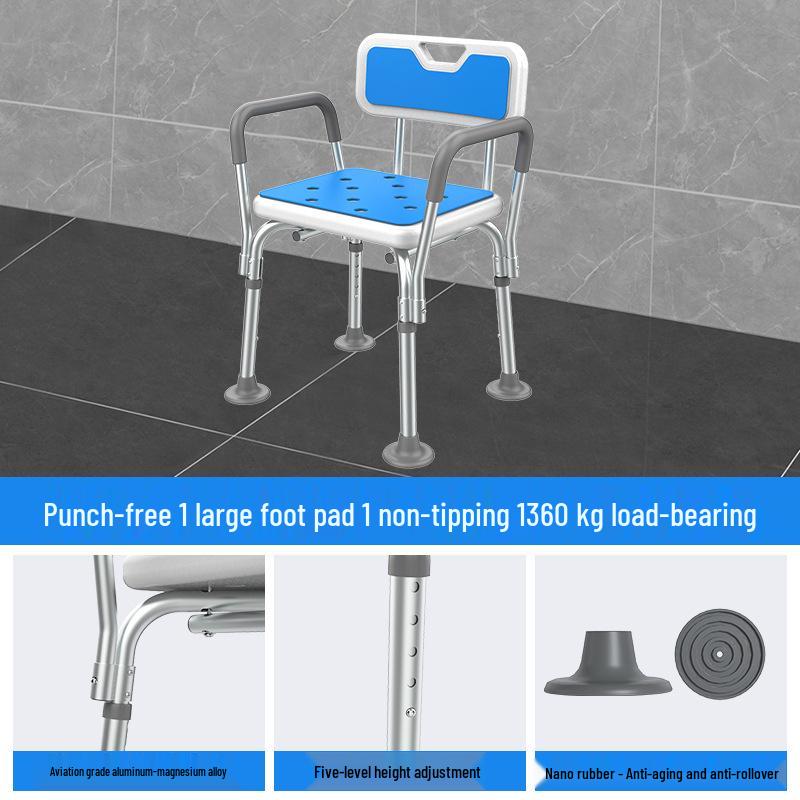 Non-slip Shower Chair for Seniors - Age-friendly Bath Stool