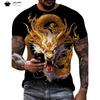 Herren T-Shirts Drachenmuster Kurzarm Tee Mode Straße Rundhals Oberteil Trend Tier 3D-Druck Locker Vielseitig Herrenbekleidung