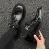 New small leather shoes men's genuine leather British business dress pointed inner height increase casual shoes men's Korean version tide 18140-J