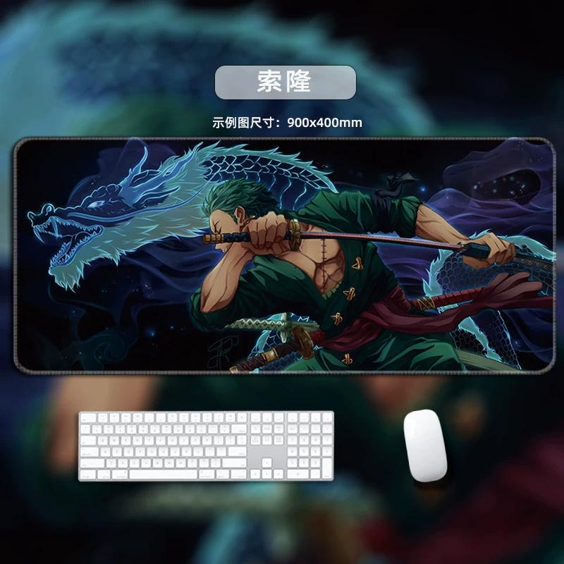 One Piece Leather Mouse Pad Oversized Small Office Gaming Keyboard Pad Desk Pad Bristle Bracelet Monkey D. Luffy Roronoa Zoro Decorative Desk Mat