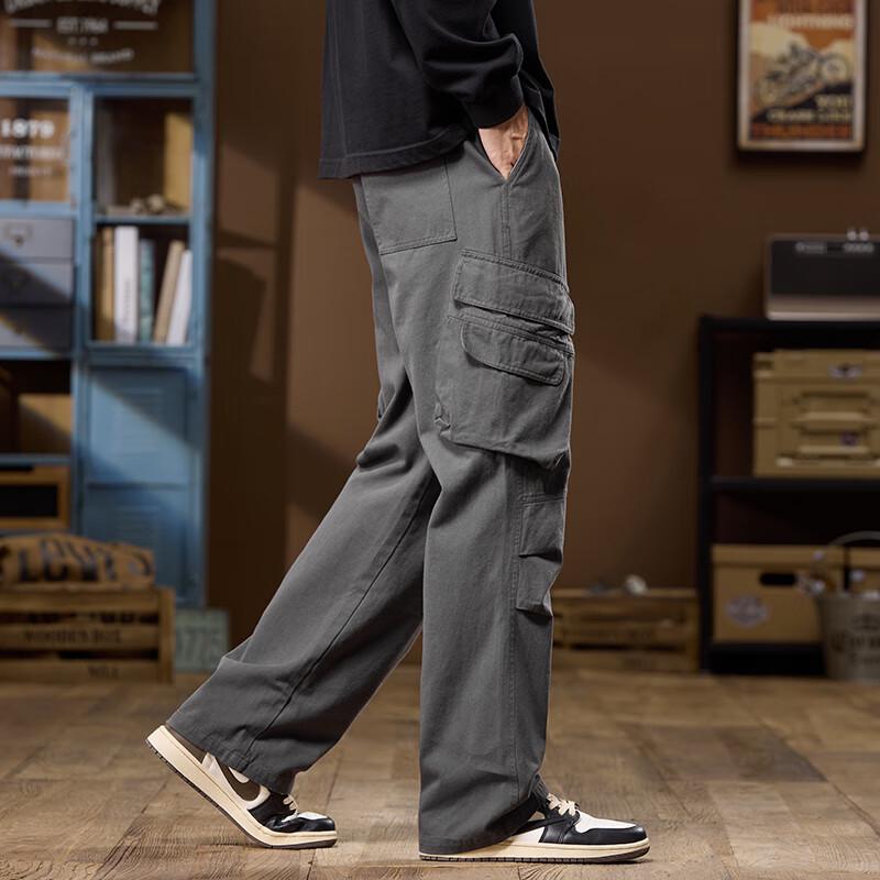 POUM Men's Cotton American Style Cargo Parachute Pants