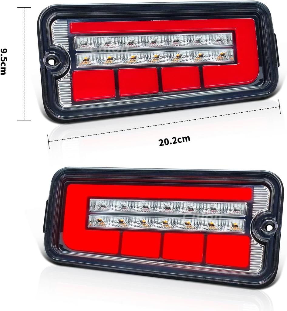 Archaic Hijet Truck Jumbo Tail Lamps for and S510 Series Genuine Replacement LED Tail Lamps with Sequential Turn and Prevention Resistors Set