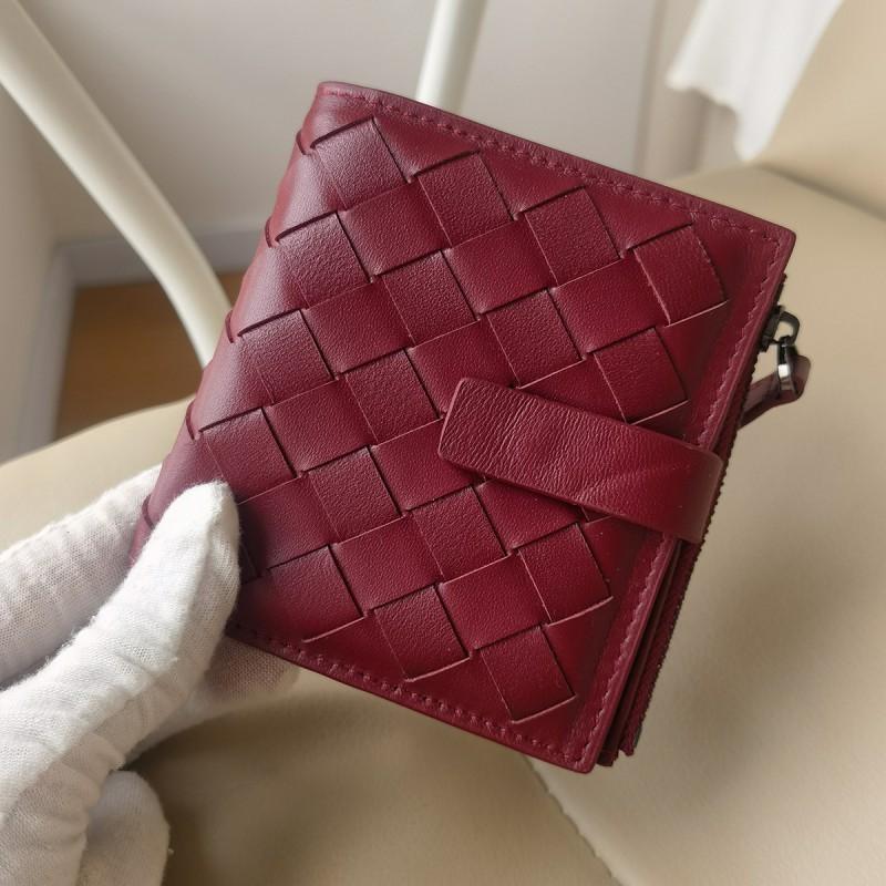 Handwoven Genuine Leather Wallet Men Women - Bi-Fold Coin Pouch Card Holder In Sheepskin Fashionable Business Style