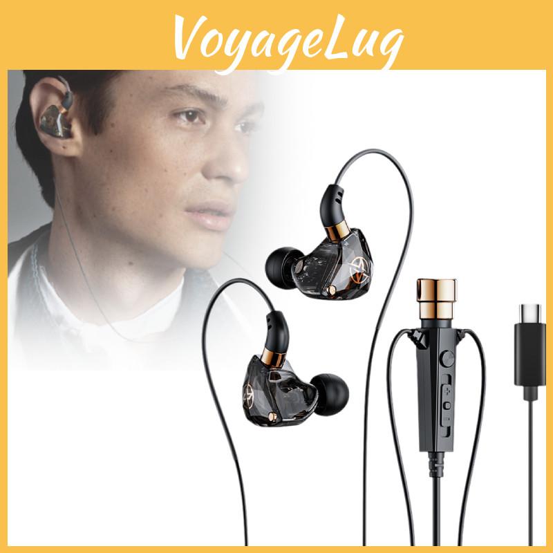 Earphones Ear In Noise Canceling Dynamic Hd Mic Recording Singing Wired C Type
