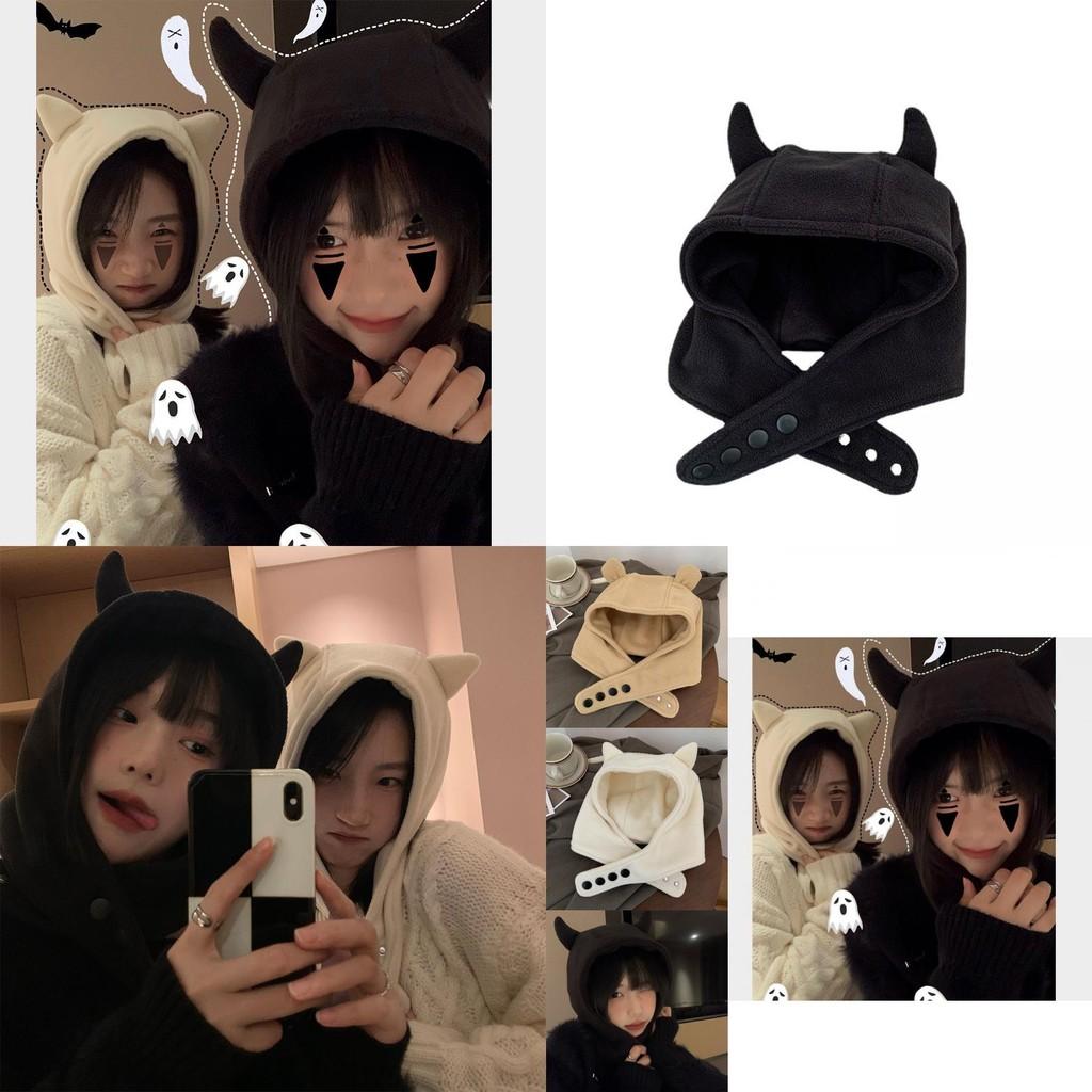 Adorable Winter Cotton Devil Ear Hat For Women Cute And Warm Plush Design