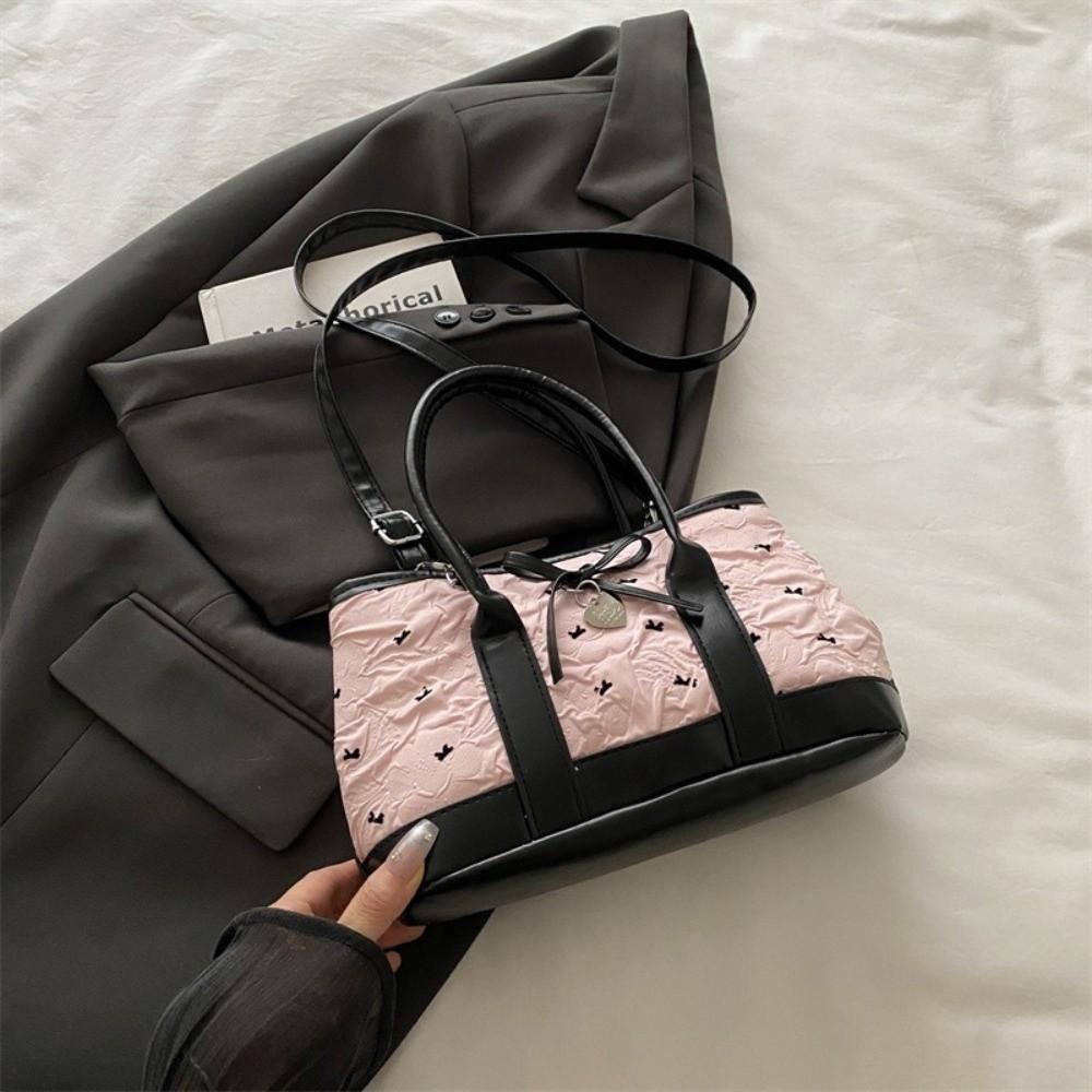 Ins Style Stylish Bow Shoulder Bag Casual Leisure Bowknot Bucket Bag Sweet Adjustable Strap Women's Handbags Daily