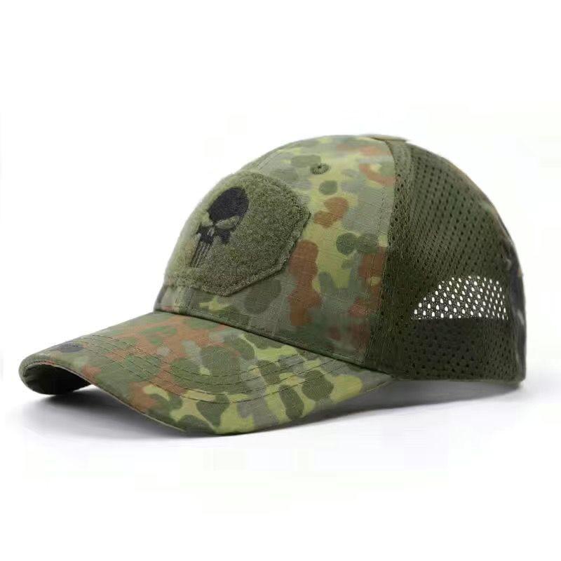 Summer Military Camouflage Skull Baseball Mesh Cap Adjustable Airsoft Tactical Hiking Casquette Hats For Men Women