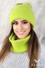 Benita Alpaca Hat and Snood Set, Lime Color