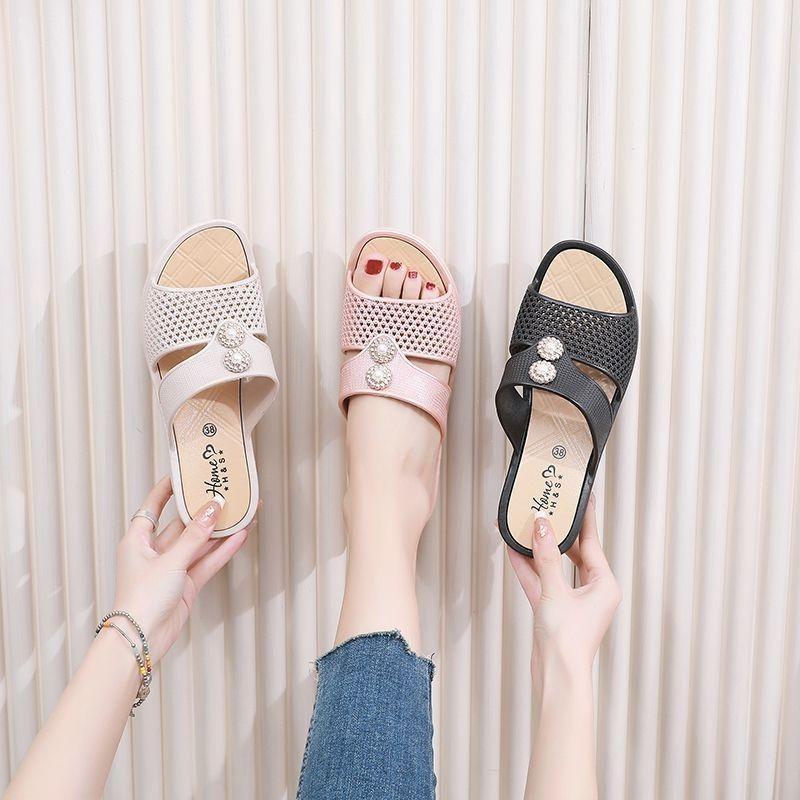 Women's Slippers for Summer Outdoor Wear Thick Soled Home Anti Slip Slippers Cool Slippers Wear-resistant