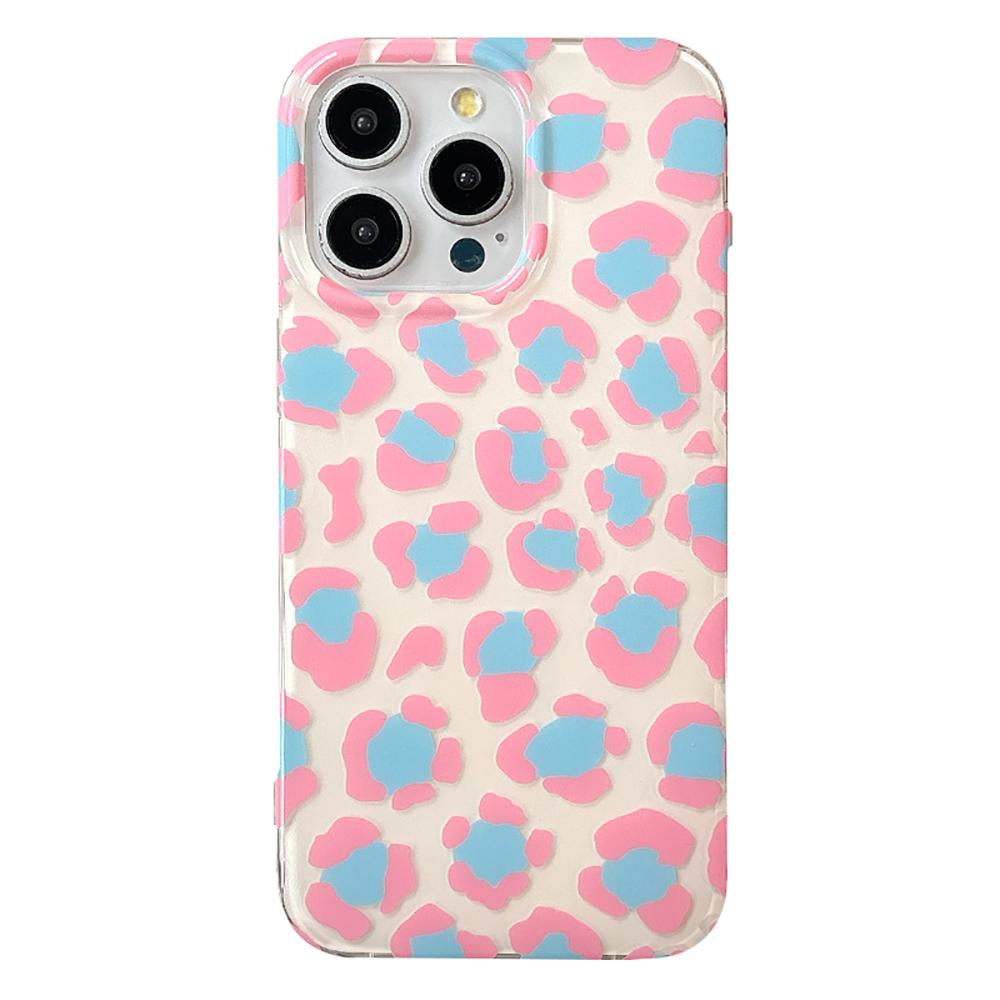 Cute Pink Leopard Print Phone Case for iPhone 17 16 15 14 Pro Max 13 16Pro 15Pro Green Leopard Stylish Lovely Soft Cover Case