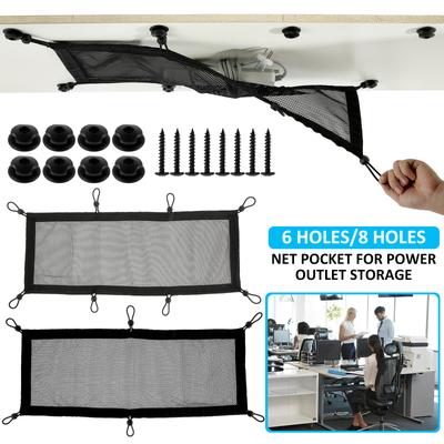 Cable Organizer Holder Under Desk Wire Management Net Large Capacity Flexible Adjustable Privacy Under Desk Mesh Cord Organizer