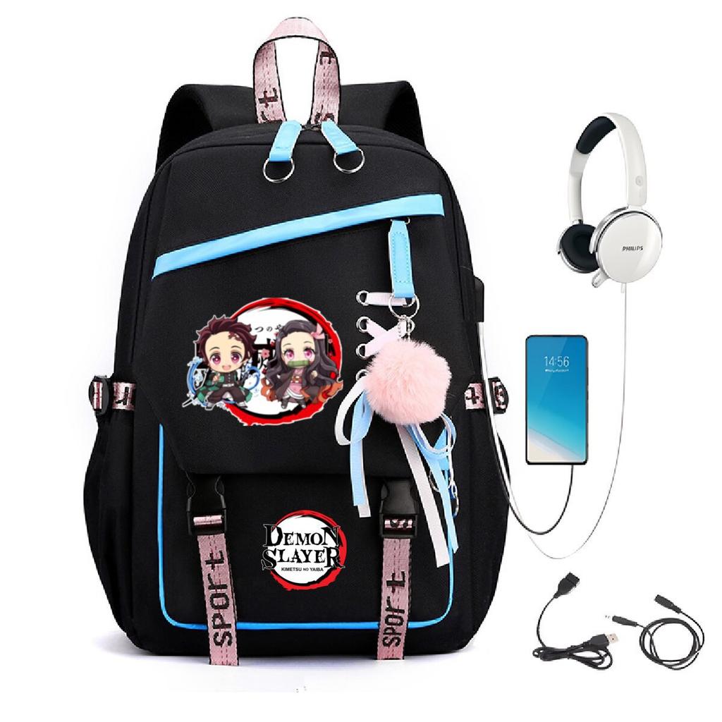 Peripheral Spine Backpack Strap Usb Multifunctional Student Schoolbag Animation Cartoon Children'S Backpack