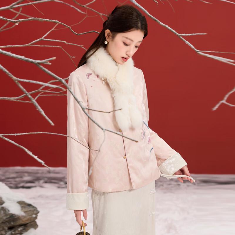 Sancai Plus Size Women's Embroidered Quilted Jacket