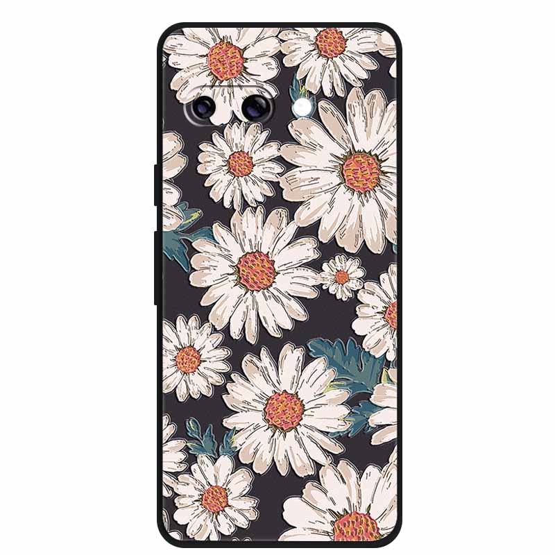 For Google Pixel 9A 5G Case 3D Relief Flower Emboss Soft Silicone various Flower Cartoon Cat Cover For Google Pixel 9a TPU Cases