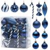 Festive Holiday Ornament Collection Shatter Proof Plastic Baubles Decorations Glittering Christmas Tree Pendants