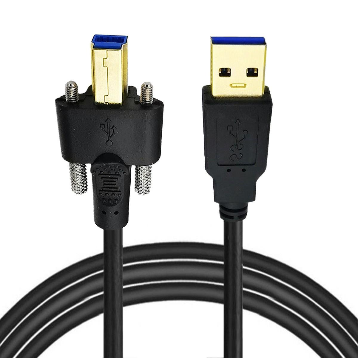 

U3-102-2.0M USB 3.0 Type A Male to Type B Thumbscrew Standard Male Mount Panel Type for Industrial Camera Scanner As Shown A