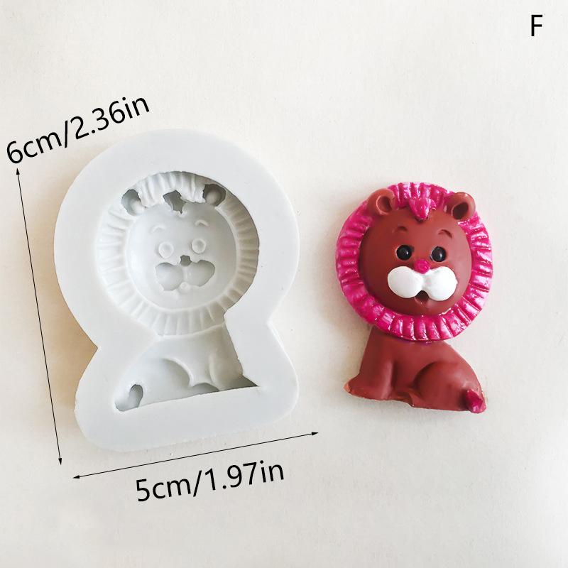 Jungle Safari Animal Silicone Fondant Mold Bear Lion Giraffe Rabbit Panda Cake Decorating Mould For Birhtday Party Baby Shower