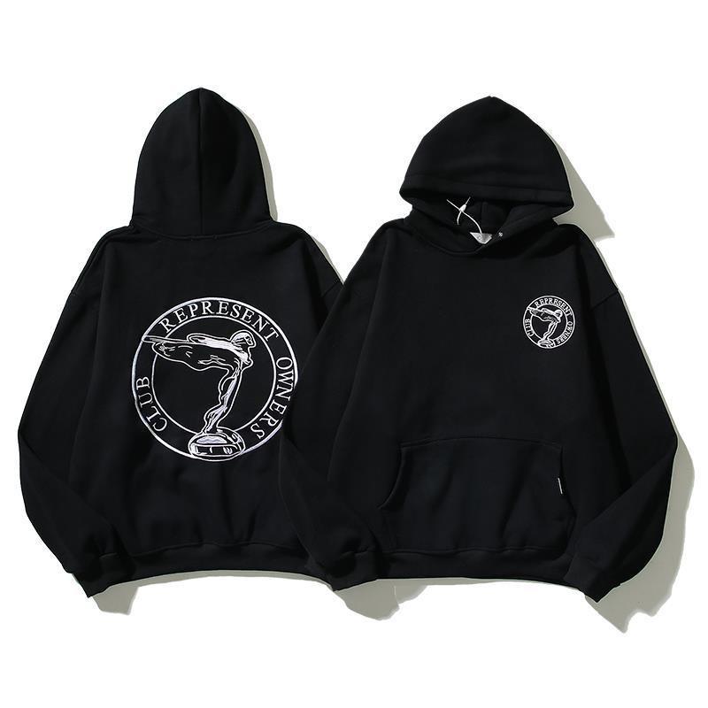 Mens Oversized Hooded Sweatshirt With Letter Print Fleece-Lined Cotton Blend Streetwear Casual Pullover