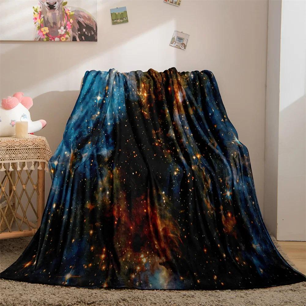 Galaxy Blanket Star Throws Planet Space Gift for Boy Girl Colorful Soft Lightweight Flannel Fleece Blankets Purple for Bed Couch